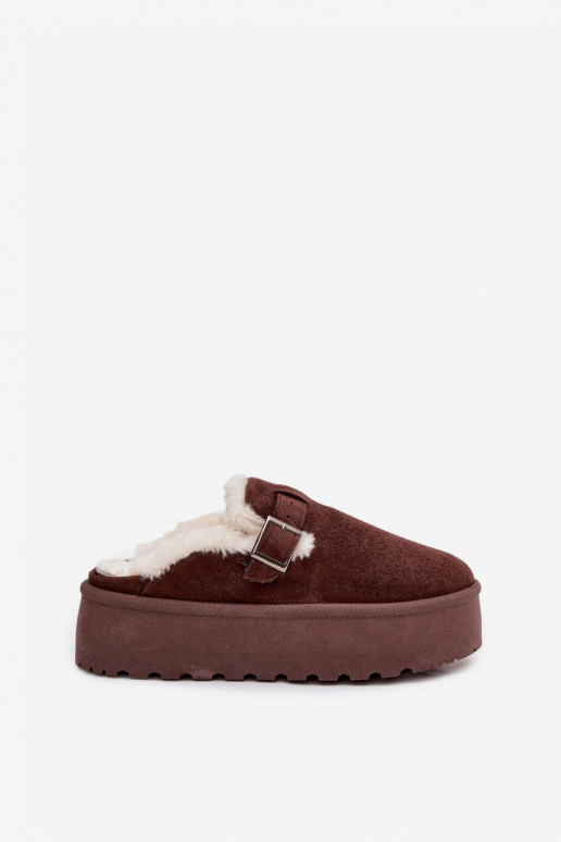 Snehule Dámske s kožušinou I s prackami s platformou CzekoladoIne Jessina