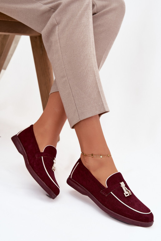 Mokasíny Mokasíny Dámskez eko semišuu bordová DarInen