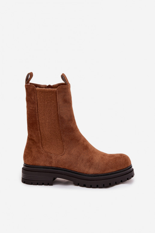 štýlové čižmy Dámske Zapnuté Hrad Hnedá farba Julienne