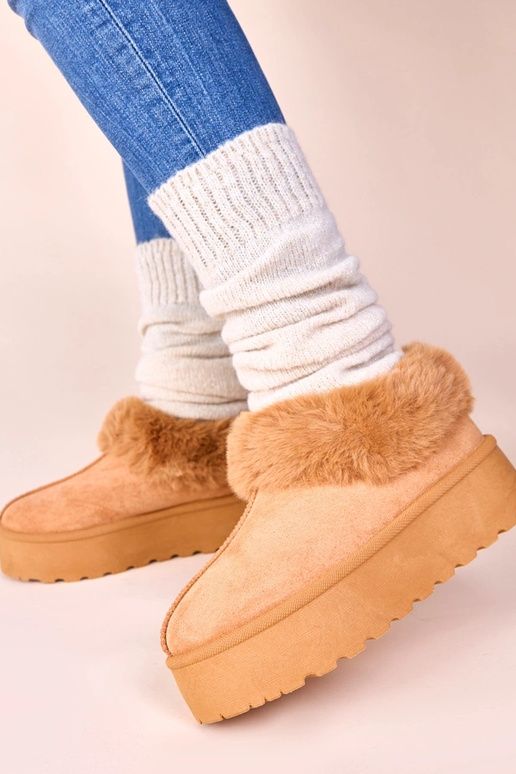 Hnedé snehové čižmy s kožušinou Deesi