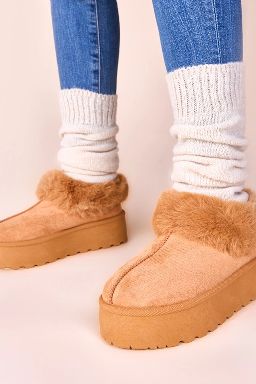 Hnedé snehové čižmy s kožušinou Deesi