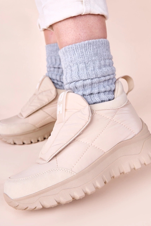 Pieskové dámske snehové čižmy so...