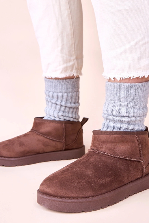 Čokoládové snehové čižmy s kožušinou...