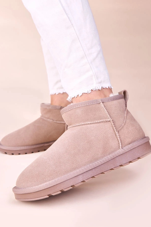 Sivé snehové čižmy z pravej semišovej...