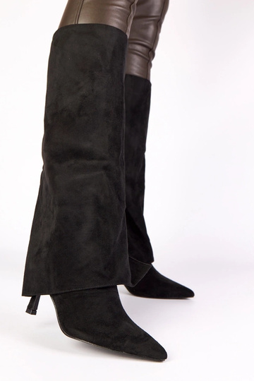 Čierne dlhé čižmy na...