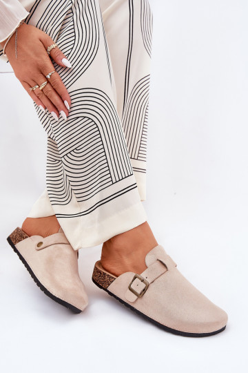 Papuče ChodakI Dámske i s platformou s prackami béžová Selio