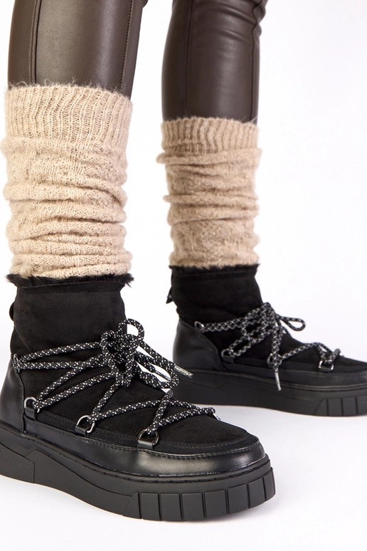 Čierne teplé sťahovacie snehové...