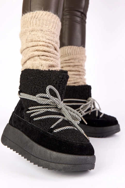 Čierne teplé sťahovacie snehové...