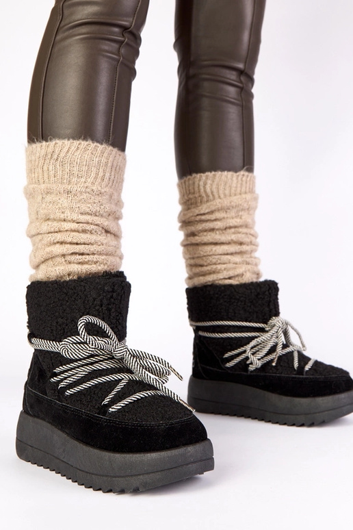 Čierne teplé sťahovacie snehové...