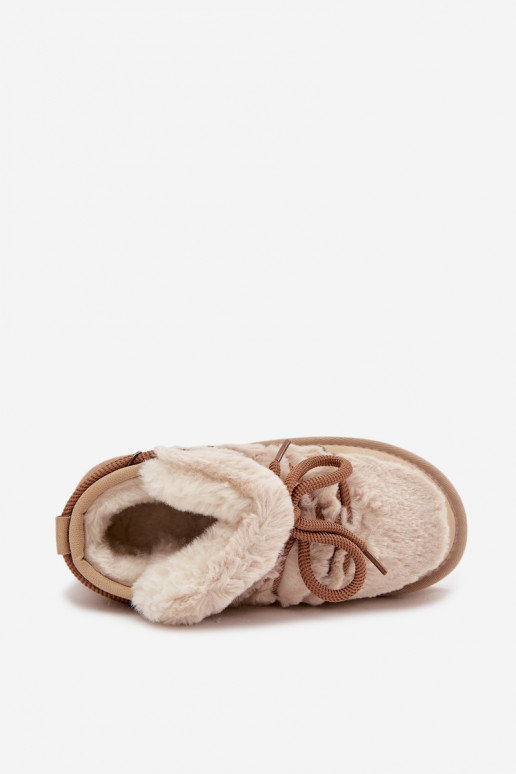 Pieskové detské snehové topánky s kožušinou D.Franklin DFSH370011