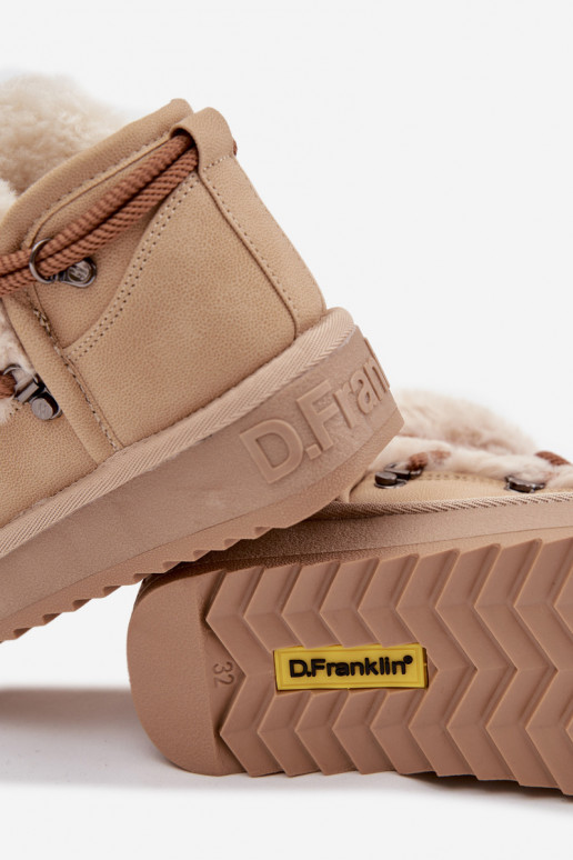 Pieskové detské snehové topánky s kožušinou D.Franklin DFSH370011