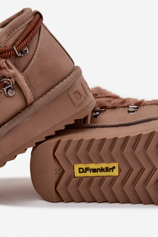 Hnedé detské snehové topánky s kožušinou D.Franklin DFSH370011