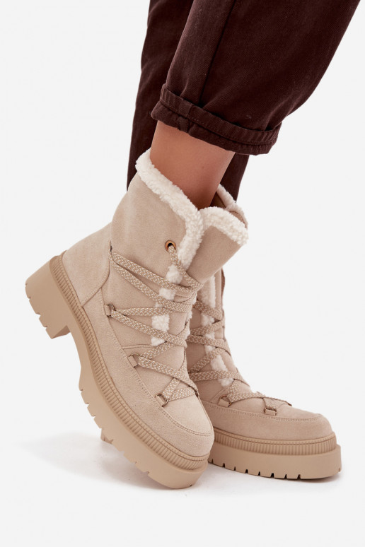 Dámske zateplené snehule, pieskové, Irmara