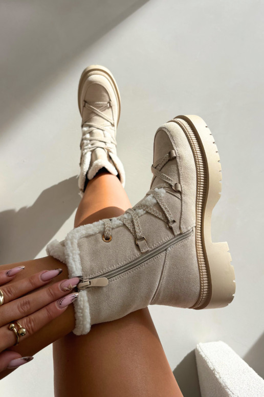 Dámske zateplené snehule, pieskové, Irmara