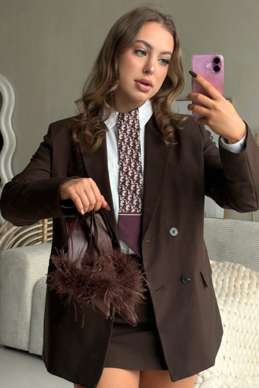 Vysoké podpätky s pierkami a otvorenou pätou čokoládovej farby Belice