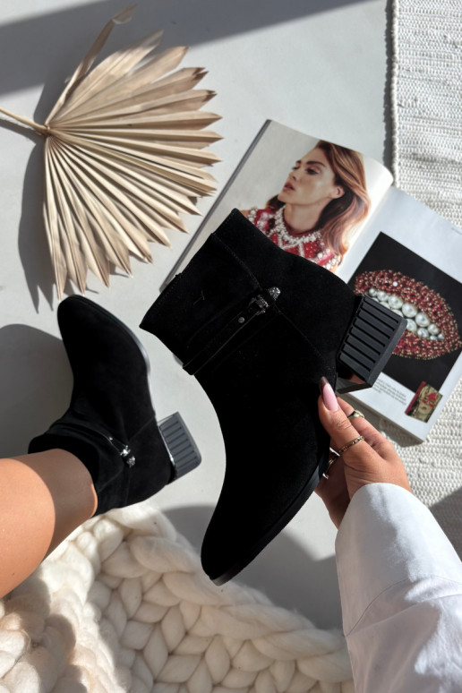 Dámske teplé čižmy z umelej semišovej kože Klocke D&A CR52-651 čierna