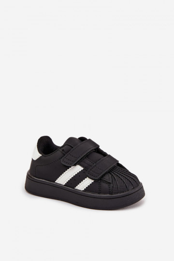 Detské športové topánky model Sneakers z umelej kože, čiernej farby, Renel