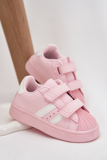 Detské športové topánky model Sneakers z umelej kože, ružovej farby, Renel