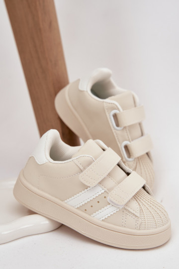Detské športové topánky model Sneakers z umelej kože, pieskovej farby, Renel