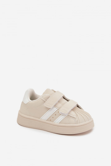 Detské športové topánky model Sneakers z umelej kože, pieskovej farby, Renel 2