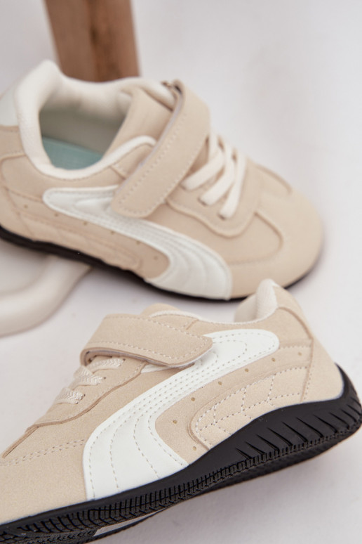 Detské športové tenisky so suchým zipsom pieskovej farby Perrin