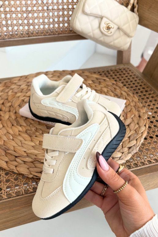 Detské športové tenisky so suchým zipsom pieskovej farby Perrin