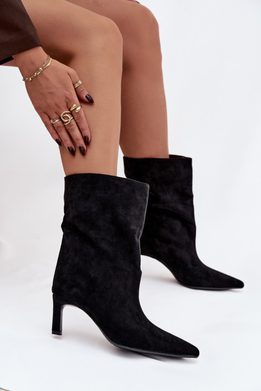Trvalý model Dámske čižmy s tenkými podpätkami čierna Solvienne