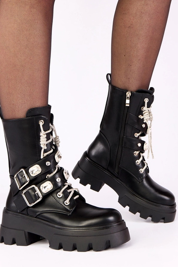 Čierne čižmy s platformou a...