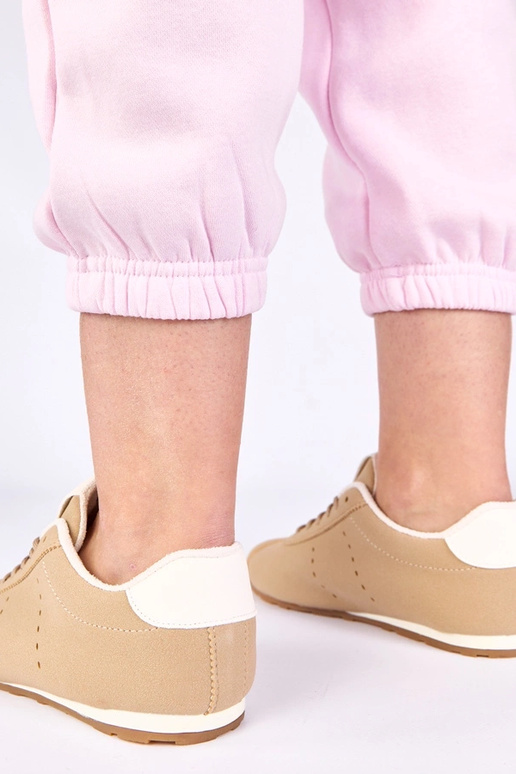 Pieskové športové topánky s bielym...