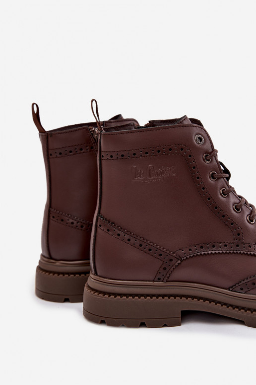 Kožené Čižmy pánske Lee Cooper LCJ-25-33-3960 Hnedá farba