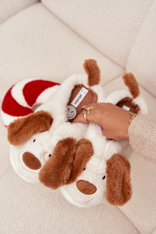 s kožušinou Papuče Dámske Šteniatka Hnedá farba Faylen