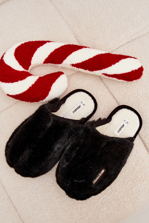 s kožušinou Papuče Dámske čierna Belinna