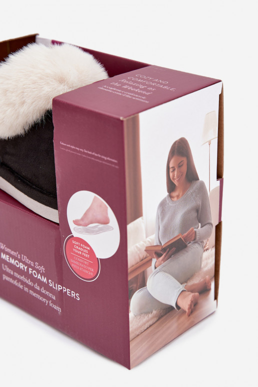 Papuče Dámske s kožušinou čierna Zanelia