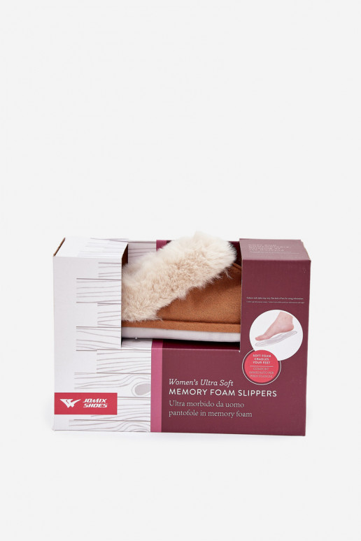 Papuče Dámske s kožušinou Hnedá farba Delissa