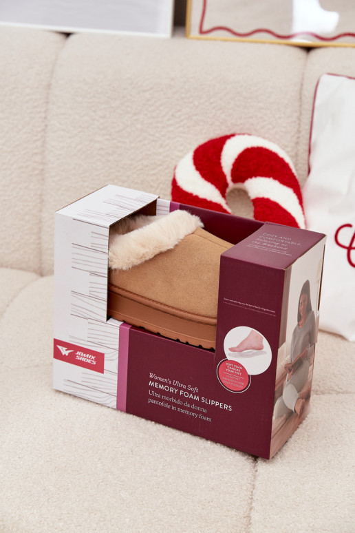 Papuče Dámske s kožušinou Hnedá farba Eveline