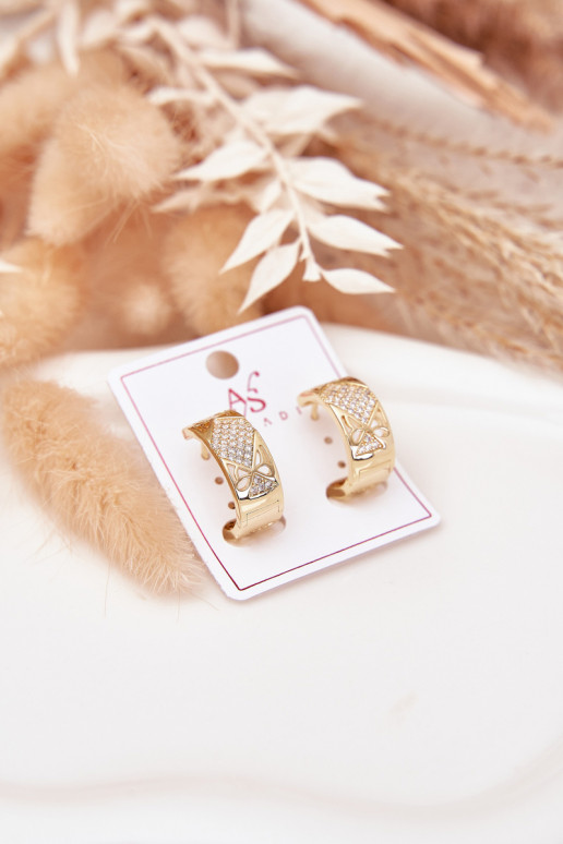 so štýlovými detailmii Dámske Stal Chirurgiczna s trblietavými otvormi zlatej farby