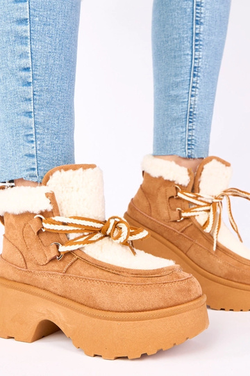 Hnedé snehové topánky s... 2