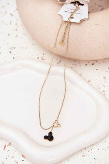 reťaz z nerezovej ocele myš Miki zlatej farby 2