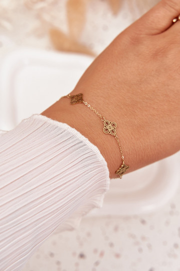 Náramok z nerezovej ocele S príveskami zlatej farby