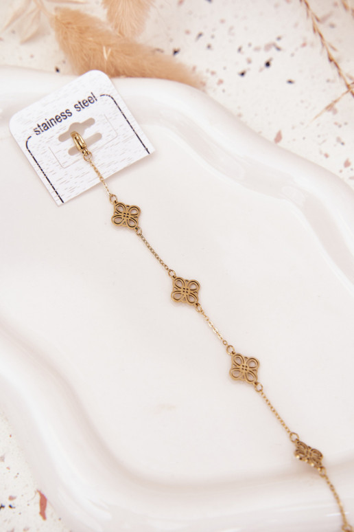 Náramok z nerezovej ocele S príveskami zlatej farby