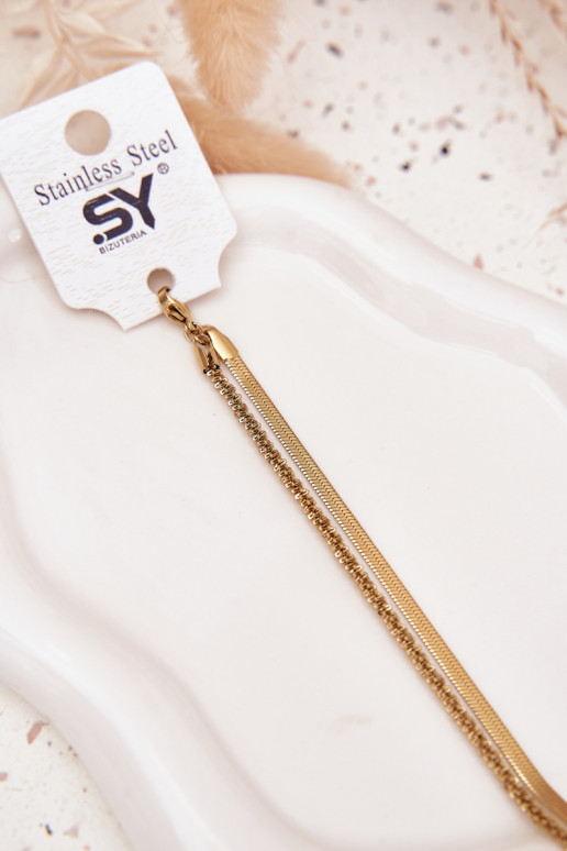 Náramok Dvojité z nerezovej ocele zlatej farby