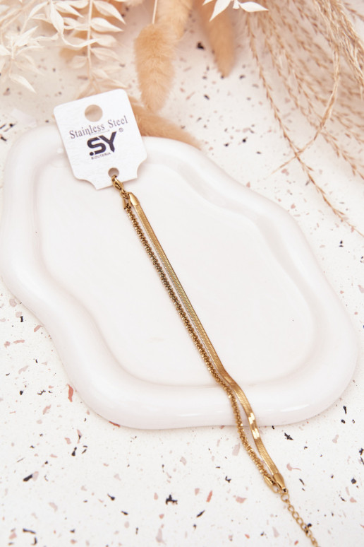 Náramok Dvojité z nerezovej ocele zlatej farby