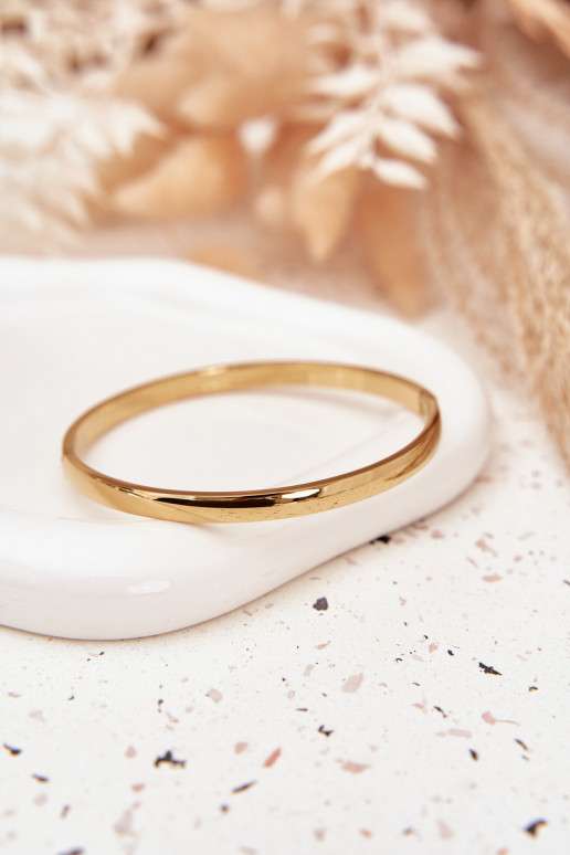 Gładka Náramok Vyrobené z chirurgickej ocele zlatej farby