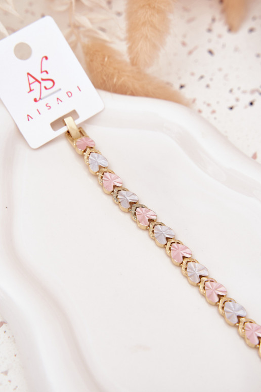 Náramok DámskeKoloroInymi Srdiečkami Stal Chirurgiczna zlatej farby