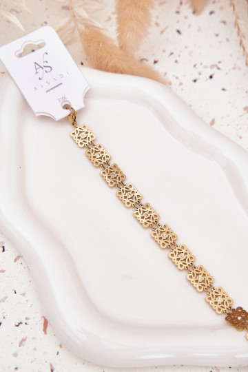 Zapnutéstaviteľné Náramok Dámske s trblietavými otvormi Stal Chirurgiczna zlatej farby 2