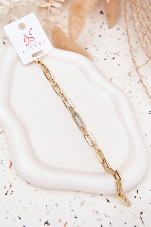 Náramok Dámske s reťazami Vyrobené z chirurgickej ocele zlatej farby