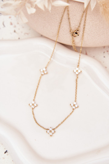 Bez krku Ženas kvetinovými motívmiuszkami Stal Chirurgiczna zlatej farby