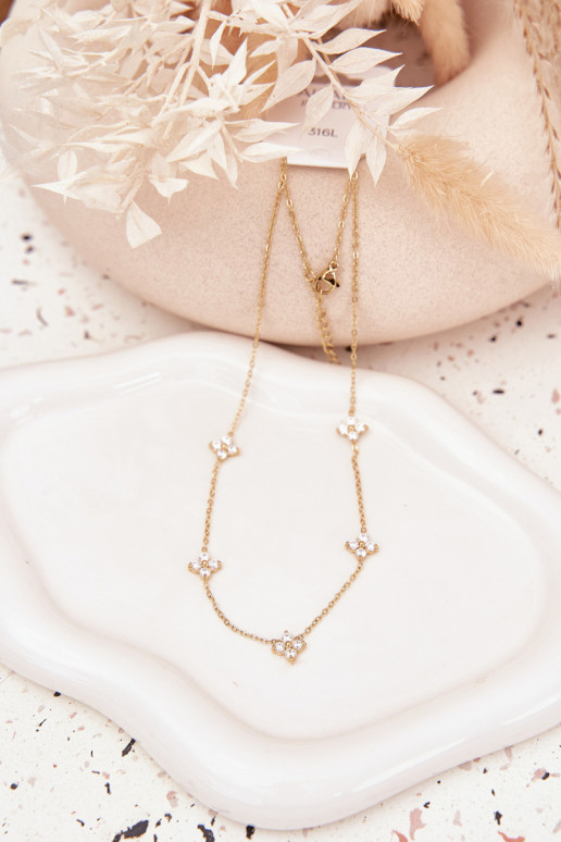 Bez krku Ženas kvetinovými motívmiuszkami Stal Chirurgiczna zlatej farby