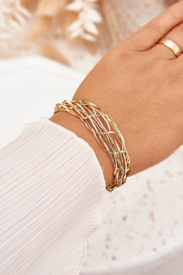 Náramok Tuhý Vyrobené z chirurgickej ocele zlatej farby