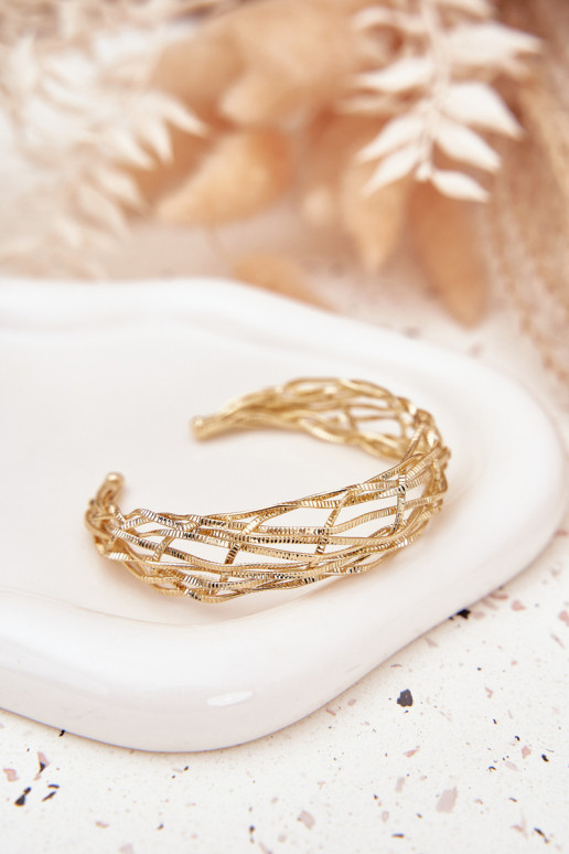 Náramok Tuhý Vyrobené z chirurgickej ocele zlatej farby